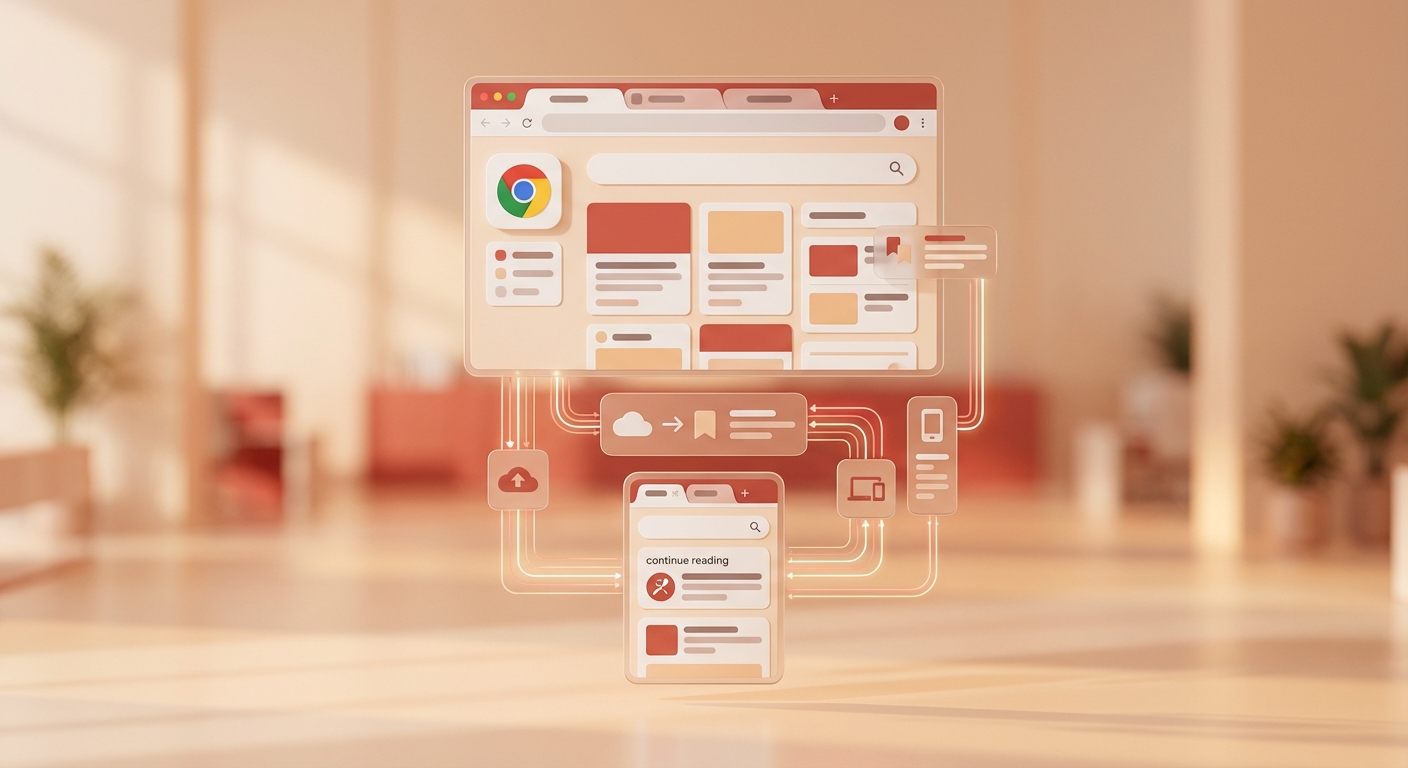 Chrome 跨设备同步数据示意图